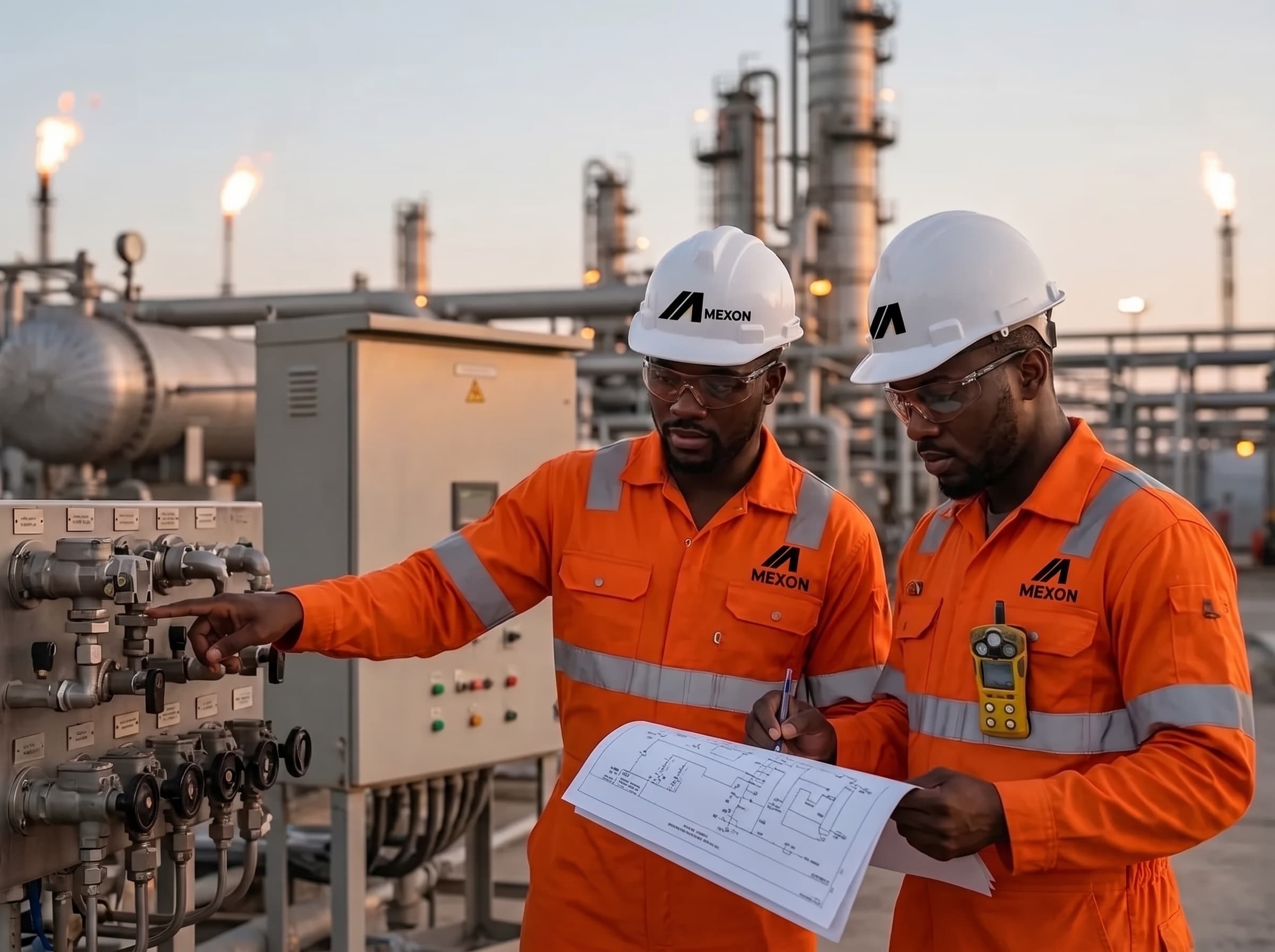 Mexon engineers on-site at an industrial facility